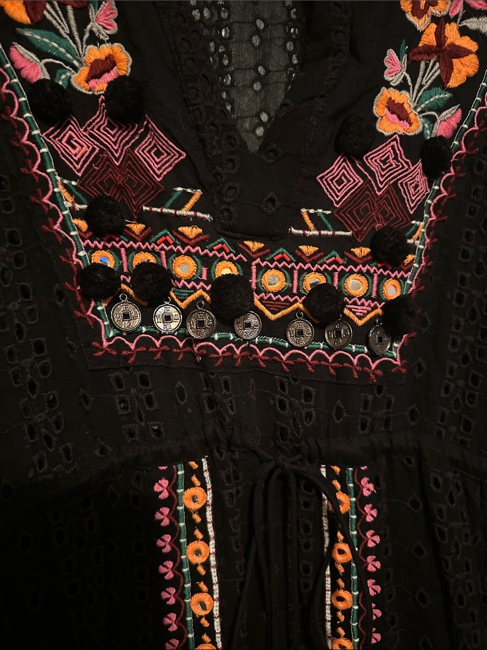 Revolve Hemant & Nandita Boho Embroidered Eyelet Dress - Picture 5 of 9